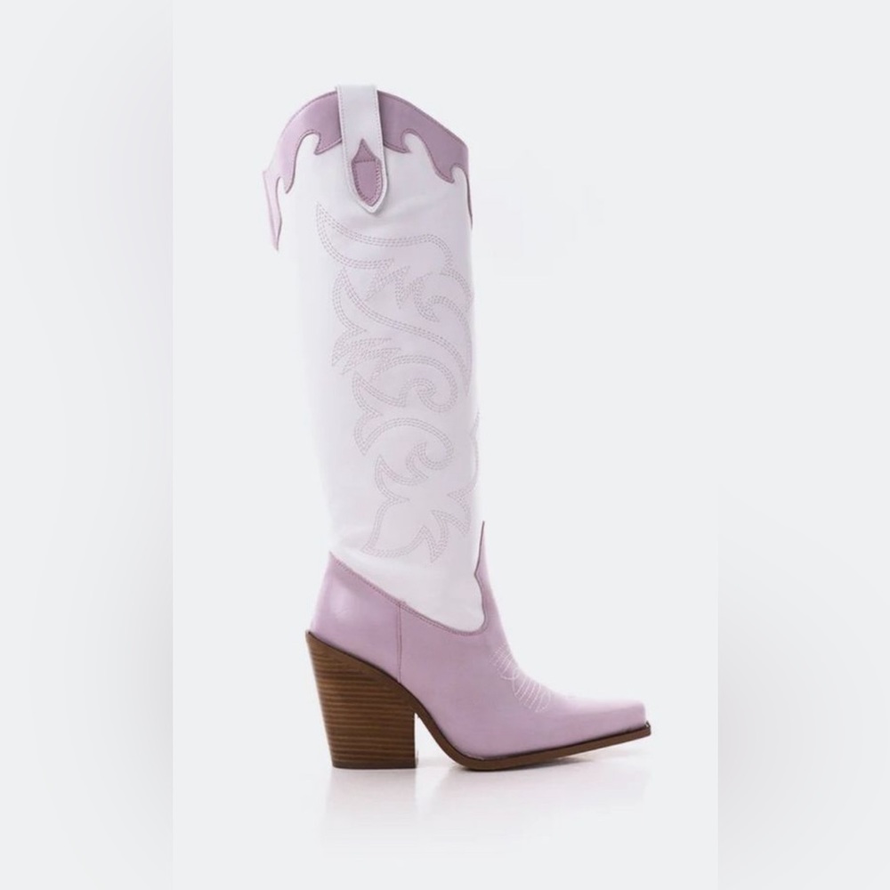 Cowgirl boots~ Otis Lilac & White Leather